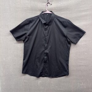 Rosi Rosi Shirt Mens Extra Large Black Short Sleeve Button Up Casual Workwear
